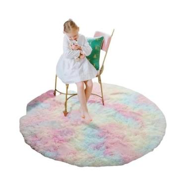 Imagem de Tapete Redondo De Pelúcia Para Quarto De Meninas, Castelo De Princesa,