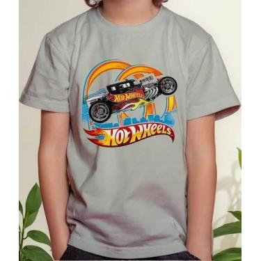Imagem de Camiseta Camisa Infantil Juvenil Menino Menina Hot Whe els Corrida Car