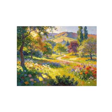 Imagem de Impressão em tela de paisagem de arte de parede - flores da floresta da montanha - pinturas de decoração - imagens para sala de estar quarto 40 x 50 cm 16 x 20 pol sem moldura