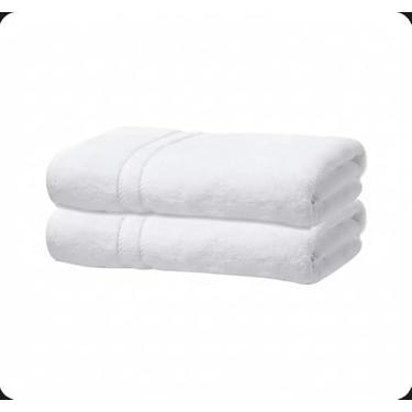 Imagem de Toalha de Banho Branca Padrão Hotelaria Luxo – Kit 2 Unidades 70x130cm | 100% Algodão, Reforçada e Extra Felpuda | Máximo Conforto e Absorção Premium