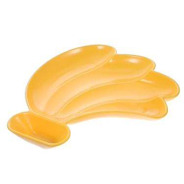 Imagem de Bandeja de servir aperitivo Prato de cerâmica Bandejas de comida Prato de cerâmica Formas de banana Tigela de servir aperitivo Prato de armazenamento de lanche para salada Sushi Aperitivo Frutas Janta