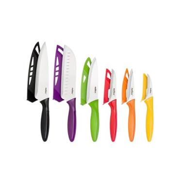 Imagem de Faca Com Capa Conjunto 6 Peças Zyliss Inox 18x6x36.5cm