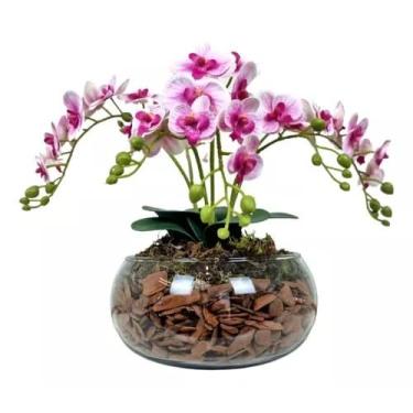 Imagem de Arranjo Flores Orquidea Artificial Decorativa Centro de Mesa (Lilas)