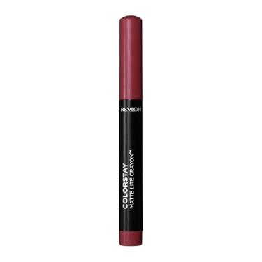 Imagem de Revlon Batom ColorStay Matte Lite Crayon com apontador integrado, fórmula fosca sem secagem de longa duração, batom à prova de transferência, 011 levantado, 1,4 g