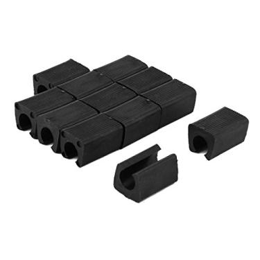 Imagem de Pé de Plástico para Móveis Uxcell em Formato Retangular Antiderrapante Protetores de Ponta de Perna de Cadeira 12 peças, Diâmetro da Perna de Móvel: 10 – 11 mm