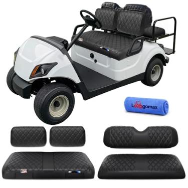 Imagem de LEAPGOMAX 5 peças de capas de assento de carrinho de golfe conjunto dianteiro e traseiro adequado para Yamaha G22 G20 G19 G16 G14 G11 G9 G8 G2 assento comum couro grosso diamante personalizado