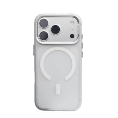 Imagem de Genérico Capa magnética anti-amarelecimento para iPhone 17/17 Air/17 Pro/17 Pro Max, capa translúcida fosca à prova de impactos, íman forte e design fino (branco, 17 Pro)