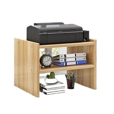 Imagem de KEG801302 Impressora de escritório prateleira copiadora mesa multicamadas suporte mesa de armazenamento doméstico sub-escritório impressora mesa (bege, pequena)