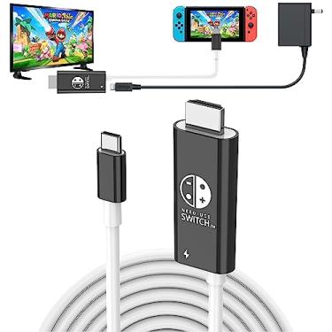 Imagem de GKEAPZA Switch Dock Cabo adaptador HDMI 4K Saída de vídeo 100W PD Carregamento Rápido para Switch/OLED Interruptor Portátil Estação de ancoragem Cabo 2M para Switch/OLED, Steam Deck, Smartphones, PC