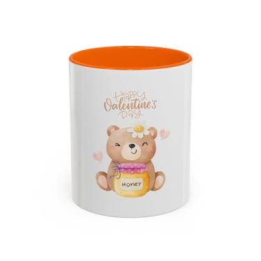 Imagem de Caneca de urso feliz dia dos namorados – copo de café com detalhe de pote de mel fofo
