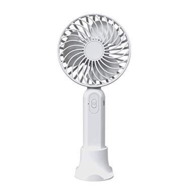 Imagem de Ventilador portátil USB com bateria recarregável e suporte para celular viagens casa escritório