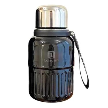 Imagem de Garrafa Térmica 600ml SUS304 Aço Inoxidável Anti-Derramamento Mantém Mantém Calor 12 Horas E Frio Para Café Carro Viagem (Preto)