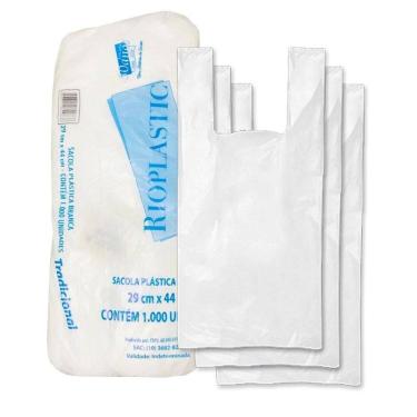 Imagem de Sacola Plástica Pequena Branca 30X45Cm - Rioplastic C/1000