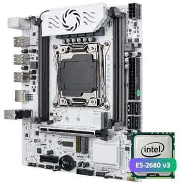 Imagem de QUASAR Kit Upgrade, Placa Mãe X99 D4 M.2 Nvme Ddr4 Branca + Processador Xeon E5-2680v3