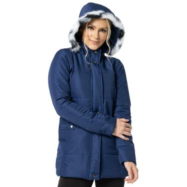 Imagem de Casaco Feminino Jaqueta Sobretudo com Capuz Removível Inverno Frio Viagem Corta Vento Acolchoado-Feminino