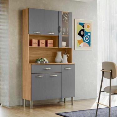 Imagem de Armário de Cozinha Kit 6 Portas 1 Gavetas com prateleiras Golden Kits 