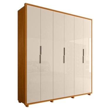 Imagem de Guarda Roupa Casal Matisse 6 Portas Mdf 210 Cm Cinamomo Off White Madetec