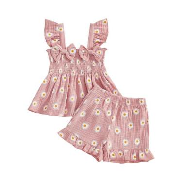 Imagem de Conjunto De Roupas De Praia Para Meninas Com Estampa Floral De Verão, 