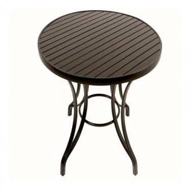 Imagem de Mesa Com O Tampo Ripado De 1,20 Metros - Alumínio Preto