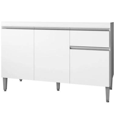 Imagem de Balcão De Pia 120 Cm Talita 3 Portas 1 Gaveta Branco