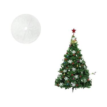 Imagem de Saia De Árvore De Natal Branca E Fofa, Decoração De Festa De Ano Novo,
