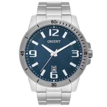 Imagem de Relogio Orient Masculino Prata Fundo Azul MBSS1419 D2SX