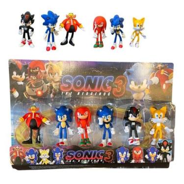 Imagem de Kit Bonecos Sonic3 Novo Com 7 Peças Brinquedo Top Ideal Para Presente 