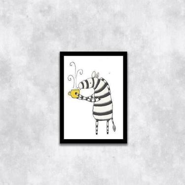 Imagem de Quadro Zebrinha Café 45X34Cm - Com Vidro Moldura Preta