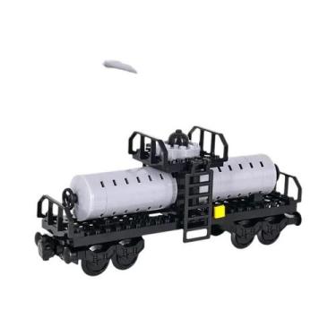 Imagem de Blocos De Montar DIY Para Crianças: Base De Trem Técnico Com Carroças 