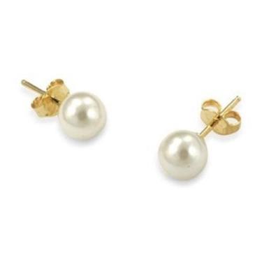 Imagem de Brinco Perola Pequeno Infantil F. Ouro 18K 4 Mm Com Garantia - De Cast