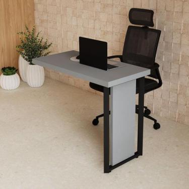 Imagem de Mesa Auxiliar Escritório de Acoplar Direita e Esquerda Pés Metal 90cm 