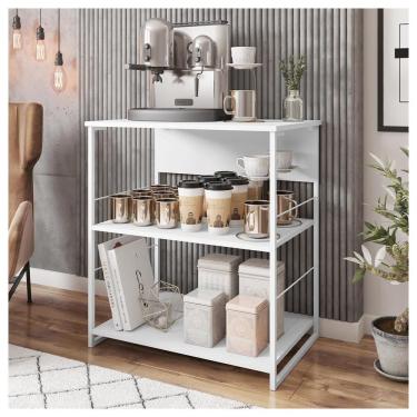 Imagem de Mesa Para Café Aparador Buffet 68cm Fabrick Branco Caemmun