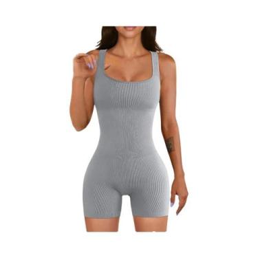 Imagem de Macacão De Yoga Sem Costura Com Decote Em U Para Mulheres, Roupas De F