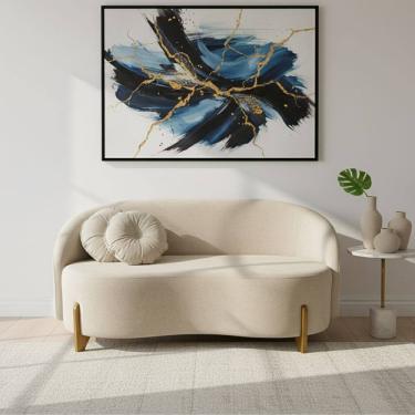 Imagem de Sofá Orgânico 2 Lugares C/2 Almofadas Curvo Sala Recepção Amsterdã Suede Off White - Mo...