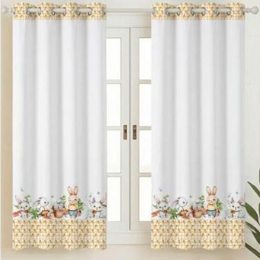 Imagem de Cortina 3 Metros Coleção Páscoa Estampada Decorativa Ideal para Sala A