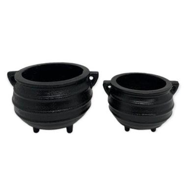 Imagem de Kit 2 Caldeirões Bruxa Ferro Fundido com 240 e 120ml - Lua Mística - 1