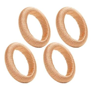 Imagem de 4 Anéis para Guardanapo Lyor Tressê Dourado Plástico