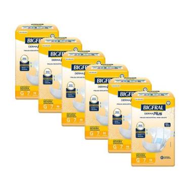 Imagem de Kit 6 Fraldas Geriátricas Bigfral Derma Plus G com 7un cada