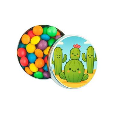 Imagem de Kit 30 Latinhas Lembrancinhas Cactos Fofos Cor: Prateado - Gil Festa K