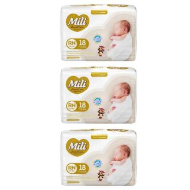 Imagem de Kit C3 Fralda RN Mili Love Care Premium C/18 Unidades - Mili