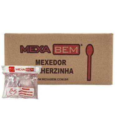 Imagem de Colher Mexedora para Café Cristal 9,5cm Mexa Bem com 2.000 Unidades
