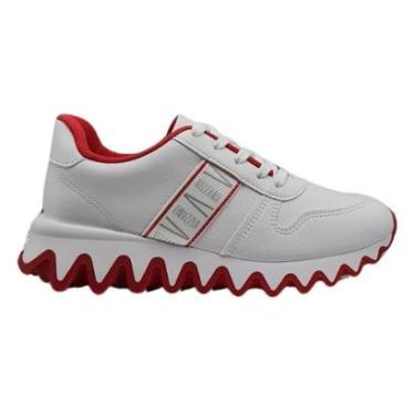 Imagem de Tênis Vizzano Branco Vermelho Casual Urbano Sneaker Feminino-Feminino