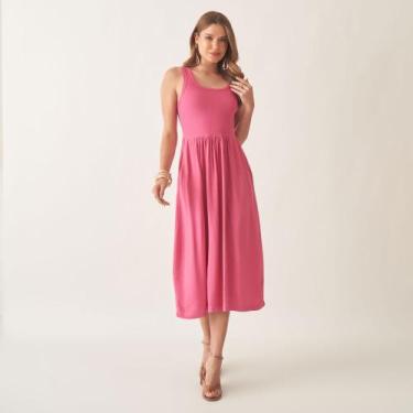 Imagem de Vestido Midi Busto em Malha e Saia em Tricoline - Bloom, Rosa sweet, M