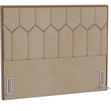 Imagem de Cabeceira Cama Box Casal Queen 160cm P05 Londres Veludo Bege