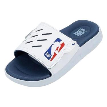 Imagem de Chinelo Masculino Conforto Dia a Dia Slide Soft Nba Rider, Branco, Azu