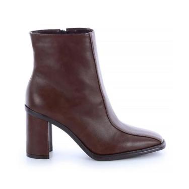 Imagem de Bota Feminina Salto Bloco Lucy Marrom - Damannu Shoes, 37, Marrom