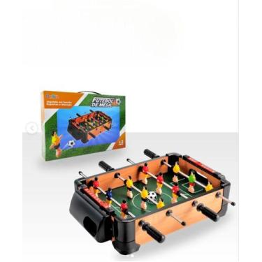 Imagem de Jogo Futebol Mesa Infantil Pebolim Madeira Portátil - Dute Toys