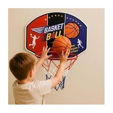 Imagem de Basquete Jogo Infantil Tabela Cesta Raquete Baseball Bola Kit Esporte 