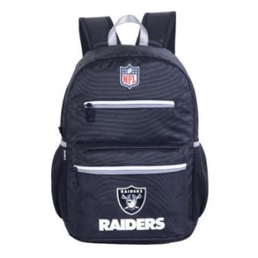 Imagem de Mochila Esportiva Escolar NFL Raiders Futebol Americano Oficial-Unissex