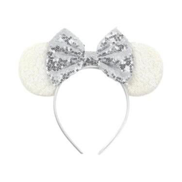 Imagem de Tiara De Orelhas De Rato Com Laço De Lantejoulas De 5 Polegadas Para M